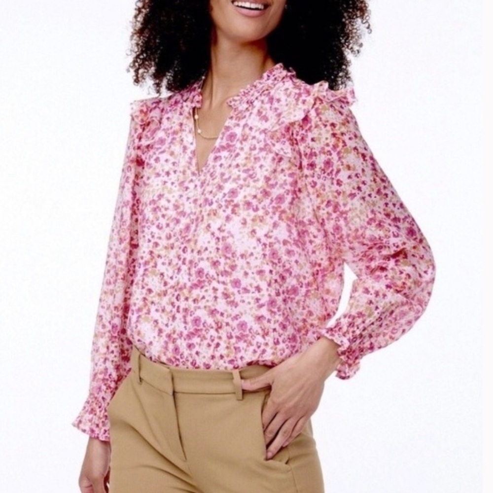 J Crew Multicolor Floral Blouse